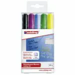 MARCADORES EDDING 90 - QUADRO VIDRO PONTA 2-3mm CARTEIRA C/5 CORES