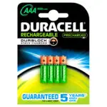 PILHAS RECARREGAVEIS AAA HR03 DURACELL STAYCHARGED 59563 C/4
