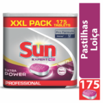 DETERGENTE MAQUINA LOIÇA SUN EXTRA POWER ALL IN 1 PROFESSIONAL XXL C/175 PASTILHAS