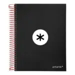 CADERNO ESPIRAL CAPA RIJA ANTARTIK A5 - 120FL 100GR PRETO PAUTADO 74561 KD20