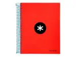 CADERNO ESPIRAL CAPA RIJA ANTARTIK A5 - 120FL 100GR VERMELHO PAUTADO 74553 KD12