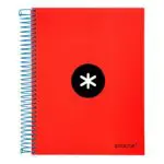 CADERNO ESPIRAL CAPA RIJA ANTARTIK A5 - 120FL 100GR VERMELHO PAUTADO 74553 KD12
