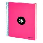 CADERNO ESPIRAL CAPA RIJA ANTARTIK A5 - 120FL 100GR ROSA PAUTADO 74556 KD15