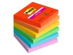BLOCOS POST IT ADERENTES SUPER STICKY 654-6SS-PLAY 76x76 PACK 6 CORES VIVAS 166187