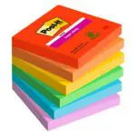 BLOCOS POST IT ADERENTES SUPER STICKY 654-6SS-PLAY 76x76 PACK 6 CORES VIVAS 166187