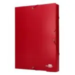 PASTAS CARTAO Fº 250X350 ABAS E ELAST.FORRADA PVC LOMB.5cm VERMELHO 25285 PY54