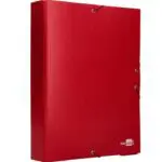 PASTAS CARTAO Fº 250X350 ABAS E ELAST.FORRADA PVC LOMB.7cm VERMELHO 25290 PY74