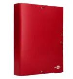 PASTAS CARTAO Fº 250X350 ABAS E ELAST.FORRADA PVC LOMB.7cm VERMELHO 25290 PY74