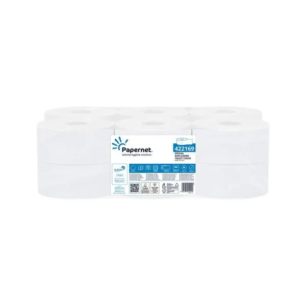 PAPEL HIGIENICO JUMBO F.DUPLA PAPERNET 422169 180mt - EMB.C/12 ROLOS