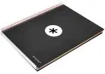 CADERNO ESPIRAL CAPA RIJA ANTARTIK A4 - 120FL 90GR PRETO PAUTADO 74551 KD10