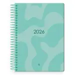 AGENDA SYROS A5 CAPA DURA C/ESPIRAL METAL 150X210 DIARIA COR TURQUESA 173193 - 2026