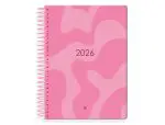 AGENDA SYROS A5 CAPA DURA C/ESPIRAL METAL 150X210 DIARIA COR ROSA 173192 - 2026