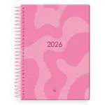 AGENDA SYROS A5 CAPA DURA C/ESPIRAL METAL 150X210 DIARIA COR ROSA 173192 - 2026