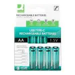 PILHAS Q-CONNECT KF14129 RECARREGAVEIS USB-C AA 172237 - PACK C/4