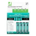 PILHAS Q-CONNECT KF14130 RECARREGAVEIS USB-C AAA 172238 - PACK C/4