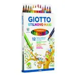 LAPIS COR GIOTTO MAXI TRI 225900 - 18cm 58477 CX C/12 CORES