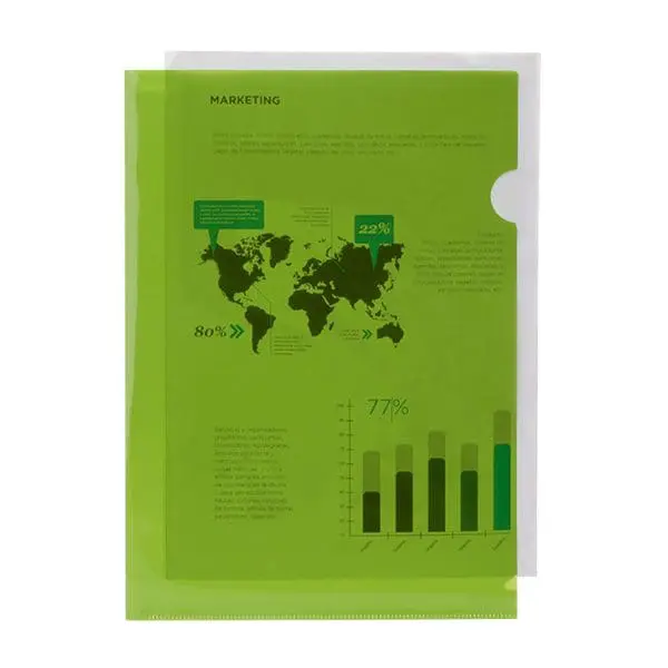 BOLSAS PLASTICO A4 LIDER. BL10 EM "L" 180mic 20067 VERDE PACK 10