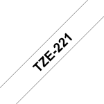 FITAS BROTHER TZe221 - 9mmX8m BLACK ON WHITE TAPE - Image 2