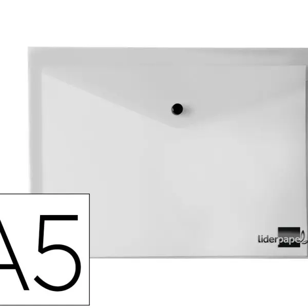 BOLSAS PP ENVELOPE A5 COM FECHO BOTAO DS21 TRANSPARENTE 28983