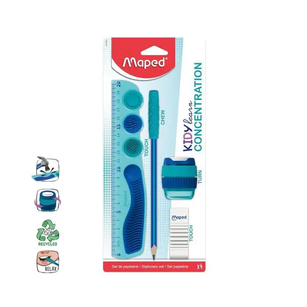 KIT ESCOLAR MAPED 981889 KIDY LEARN CONCENTRATION 4 PEÇAS