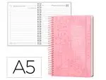 AGENDA SYROS A5 CAPA DURA C/ESPIRAL METAL 150X210 DIARIA COR ROSA 175611 - 2027 - Image 2