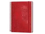 AGENDA SYROS A5 CAPA DURA C/ESPIRAL METAL 150X210 DIARIA COR VERMELHO 175608 - 2027