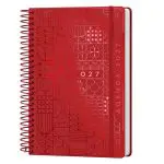 AGENDA SYROS A5 CAPA DURA C/ESPIRAL METAL 150X210 DIARIA COR VERMELHO 175608 - 2027