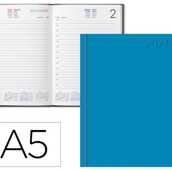 AGENDA A5 - DIARIA 15X21 CORFU AZUL CLARO 175717 - ANO 2027