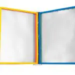 SUPORTE PORTA CATALOGO PAREDE LIDER PC01 C/10 BOLSAS CORES A4 PVC 166031