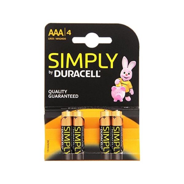 Pilhas Alcalinas Duracell Simply LR3 - AAA 21315 Pack 4