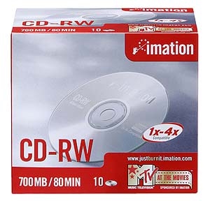 CD REGRAVAVEL CD-RW IMATION - 700mb 80min 4x12x (19002) C/CX