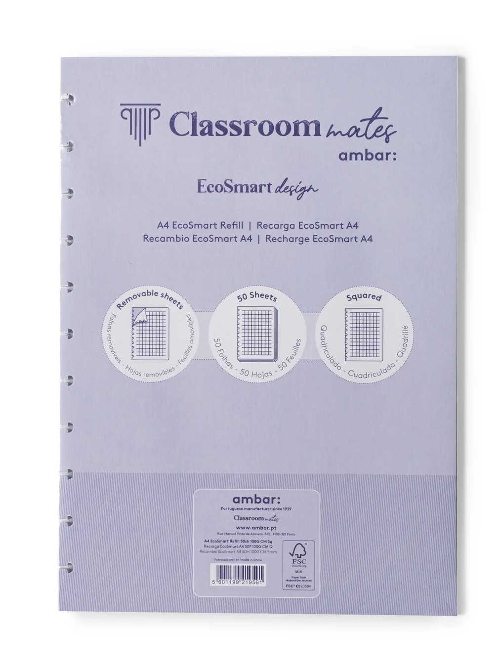RECARGA CADERNO INTELIGENTE AMBAR EcoSmart A4 QUADRICULADO 50FL 100GR RECARGA CADERNO INTELIGENTE AMBAR EcoSmart A4 QUADRICULADO 50FL 100GR - Image 1
