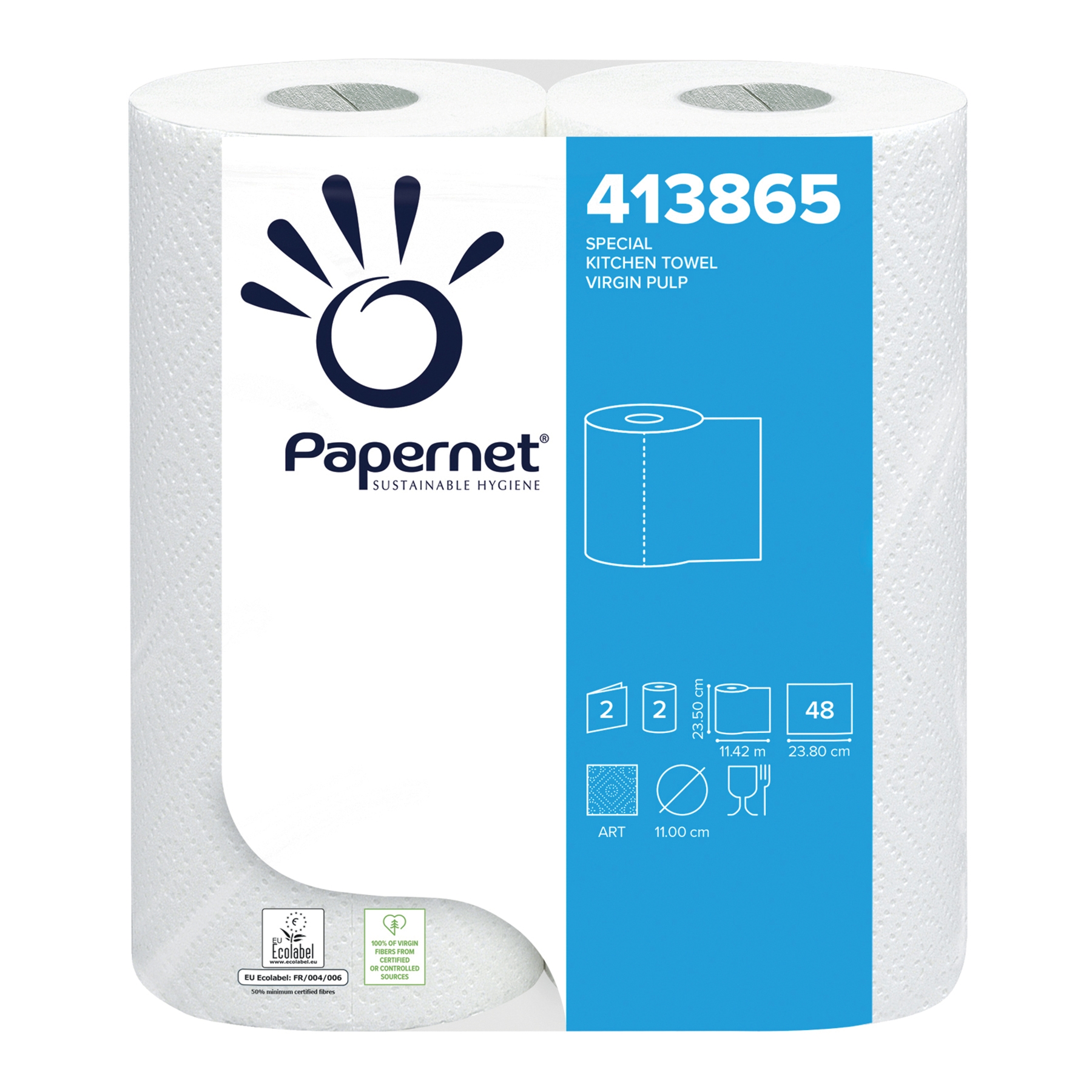 PAPEL COZINHA ROLO PAPERNET 413865 FOLHA DUPLA 11,42m x 23,50cm - PACK 2 PAPEL COZINHA ROLO PAPERNET 413865 FOLHA DUPLA 11,42m x 23,50cm - PACK 2 - Image 1