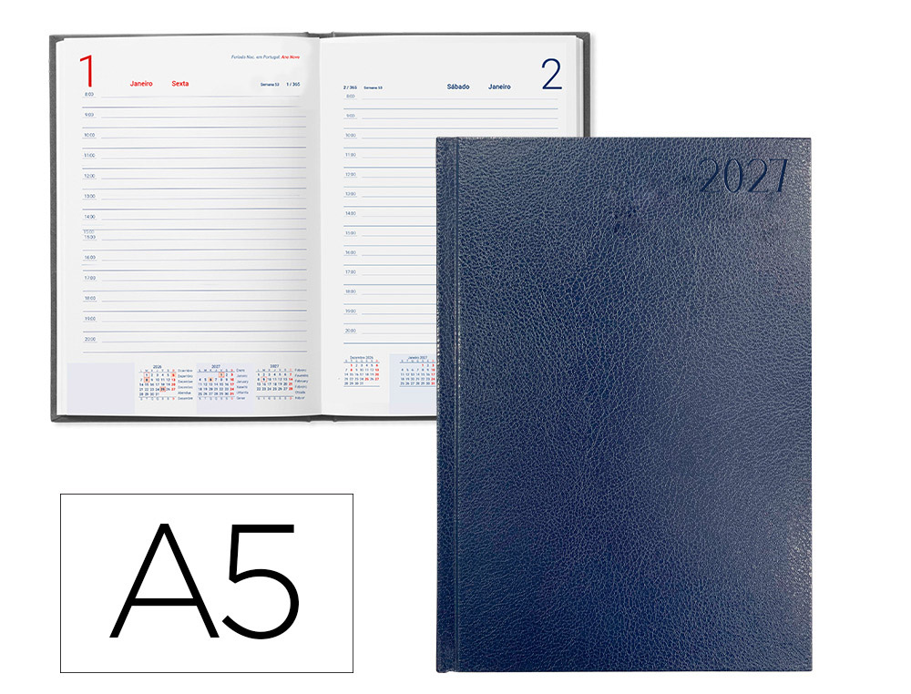 AGENDA A5 - DIARIA 15X21 CORFU AZUL 175708 - ANO 2027 AGENDA A5 - DIARIA 15X21 CORFU AZUL 175708 - ANO 2027 - Image 1
