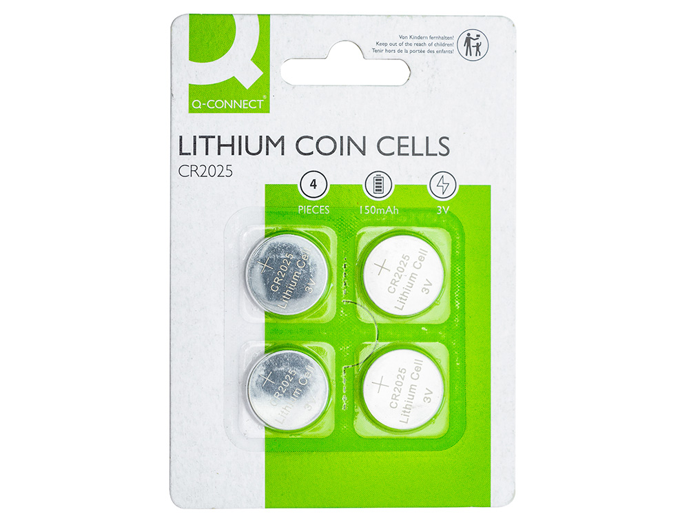 PILHAS Q-CONNECT KF14559 CR2025 LITHIUM 3V 162777 - PACK C/4 UNI PILHAS Q-CONNECT KF14559 CR2025 LITHIUM 3V 162777 - PACK C/4 UNI - Image 1