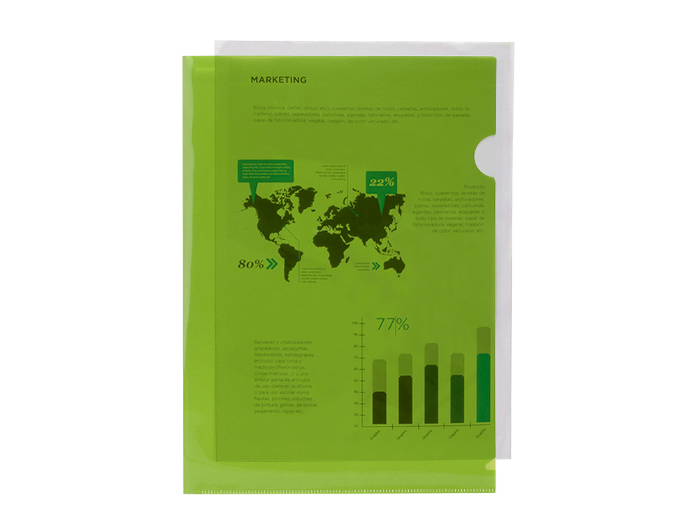 BOLSAS PLASTICO A4 LIDER. BL10 EM "L" 180mic 20067 VERDE PACK 10 BOLSAS PLASTICO A4 LIDER. BL10 EM "L" 180mic 20067 VERDE PACK 10