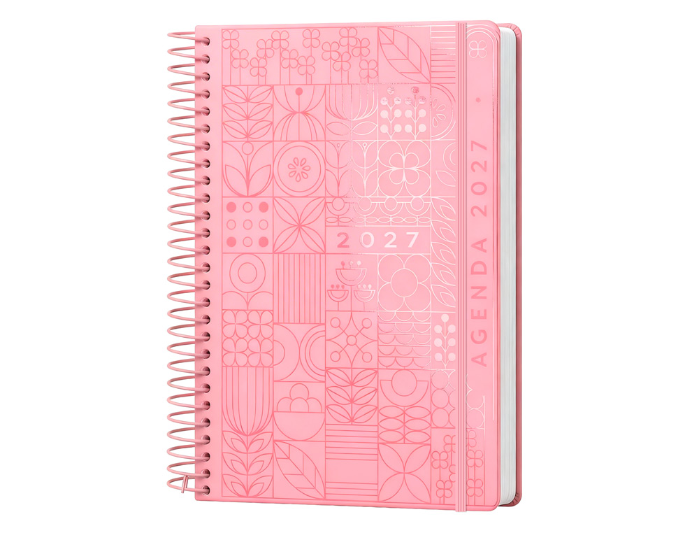 AGENDA SYROS A5 CAPA DURA C/ESPIRAL METAL 150X210 DIARIA COR ROSA 175611 - 2027 AGENDA SYROS A5 CAPA DURA C/ESPIRAL METAL 150X210 DIARIA COR ROSA 175611 - 2027 - Image 1