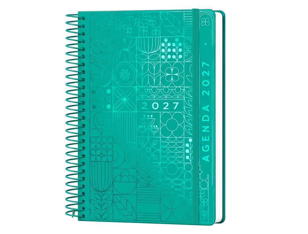 AGENDA SYROS A5 CAPA DURA C/ESPIRAL METAL 150X210 DIARIA COR TURQUESA 175610 - 2027 AGENDA SYROS A5 CAPA DURA C/ESPIRAL METAL 150X210 DIARIA COR TURQUESA 175610 - 2027 - Image 1