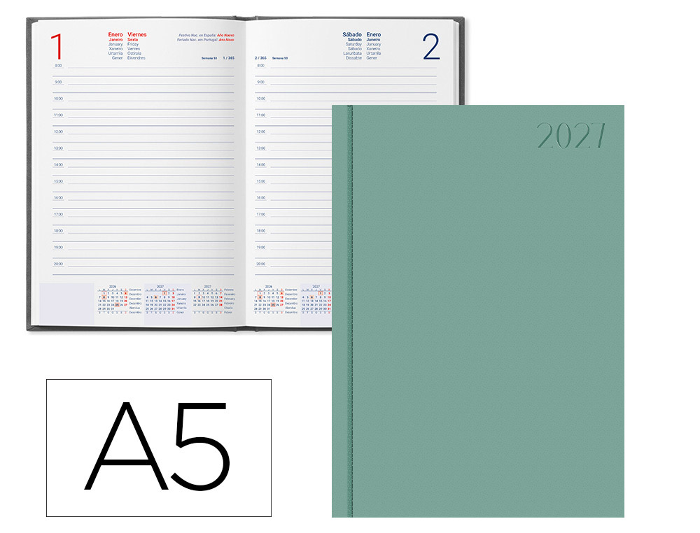 AGENDA A5 - DIARIA 15X21 CORFU MENTA 175716 - ANO 2027 AGENDA A5 - DIARIA 15X21 CORFU MENTA 175716 - ANO 2027 - Image 1